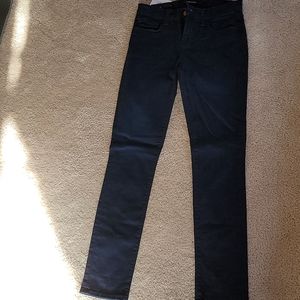 Skinny Leg Mid Rise Navy Jeans